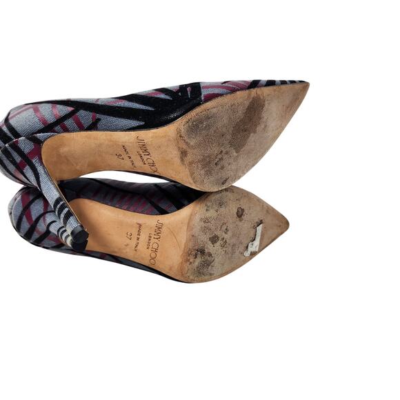 Canvas Abel Stiletto Heels Pointed Toe Pumps Multicolor Slip On Size 37 - Picture 9 of 11